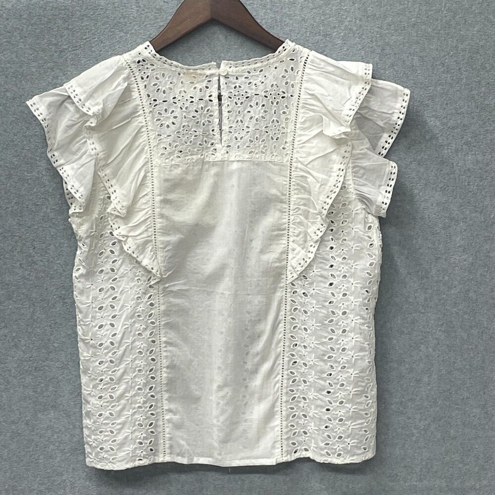 Good Hart White Eyelet Lace Ruffle Top Boho Cottagecore NWT Small - Picture 6 of 10